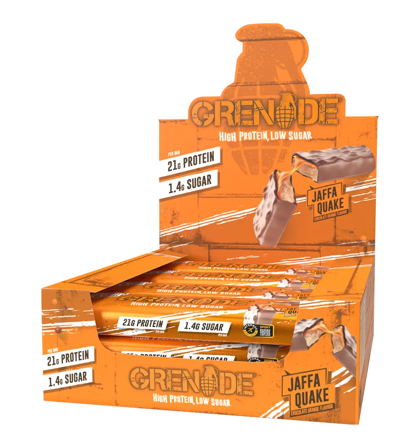 Grenade Protein Bars - 12 repen / Jaffa Quake