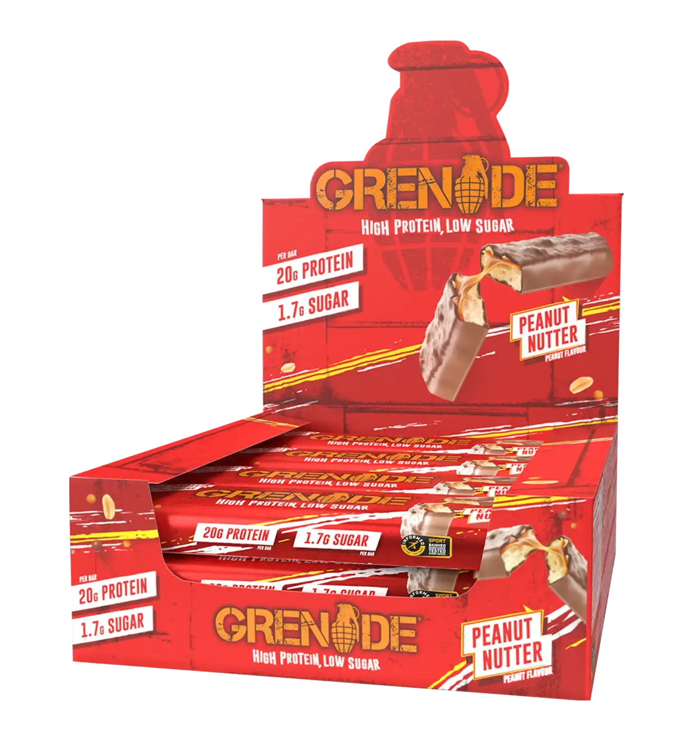 Grenade Protein Bars - 12 repen / Peanut Butter