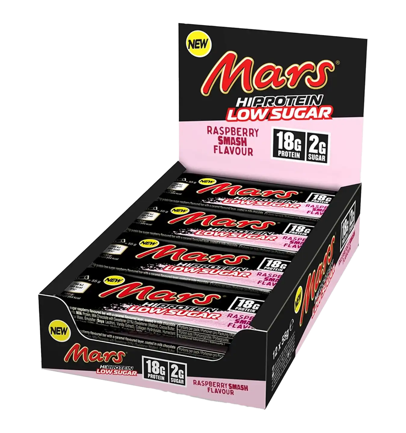 Mars Low Sugar High Protein Bar - 12 repen / Raspberry Smash Flavour