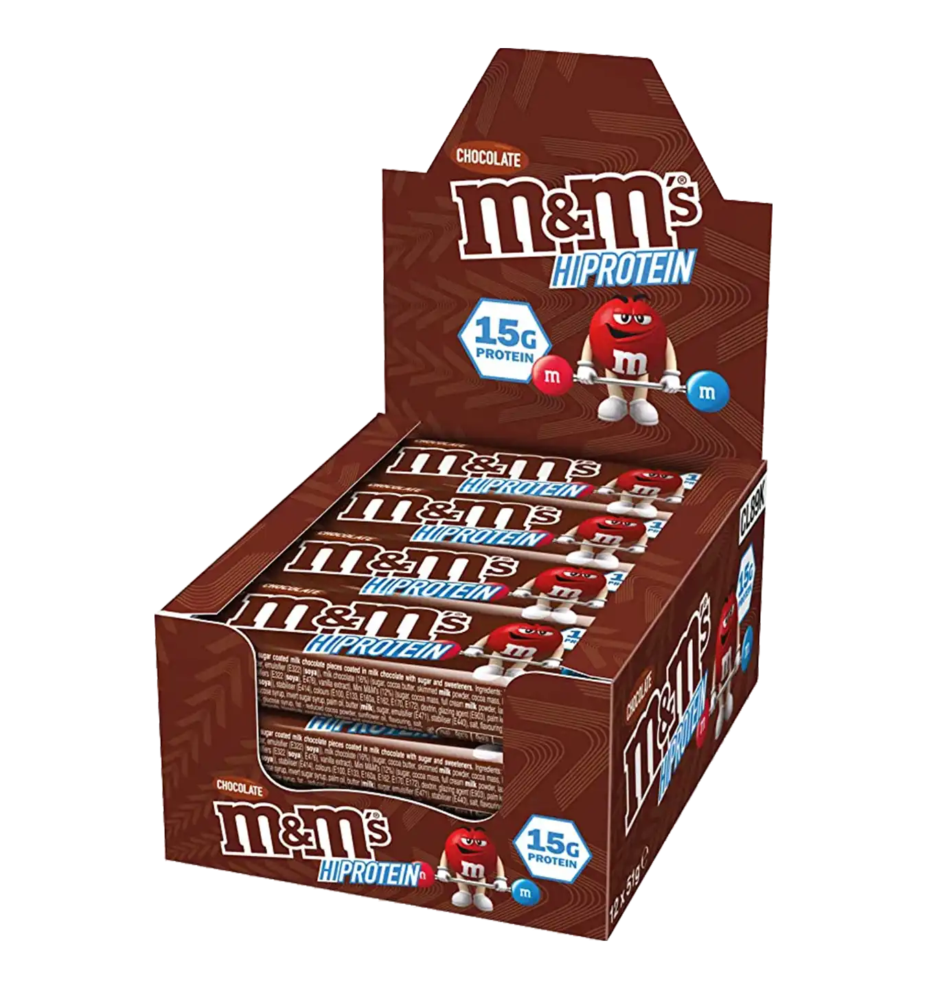 M&M's Hi Protein Bar - 12 repen / Chocolade