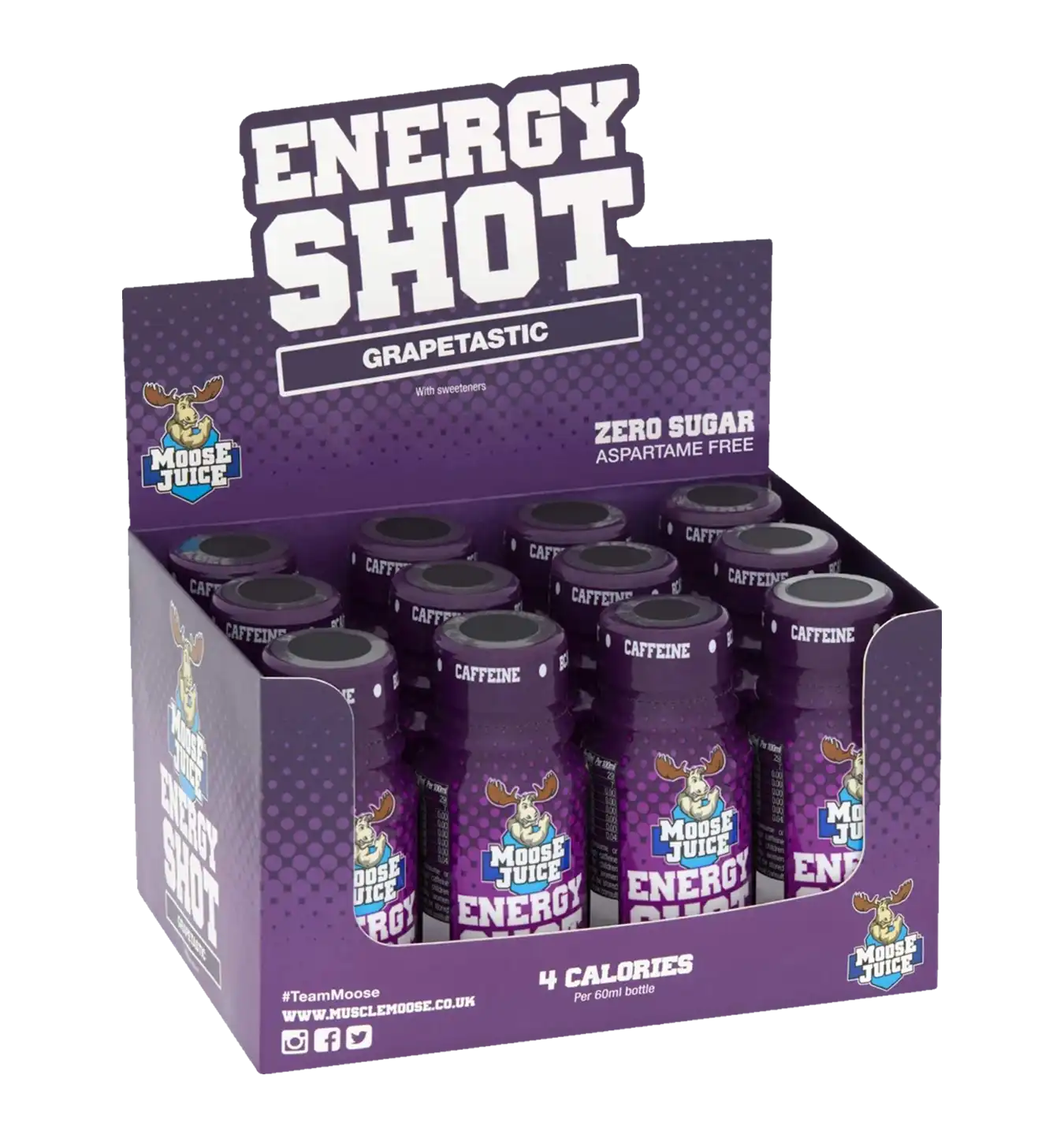 Moose Energy Shots - 12x 60 ml / Grape