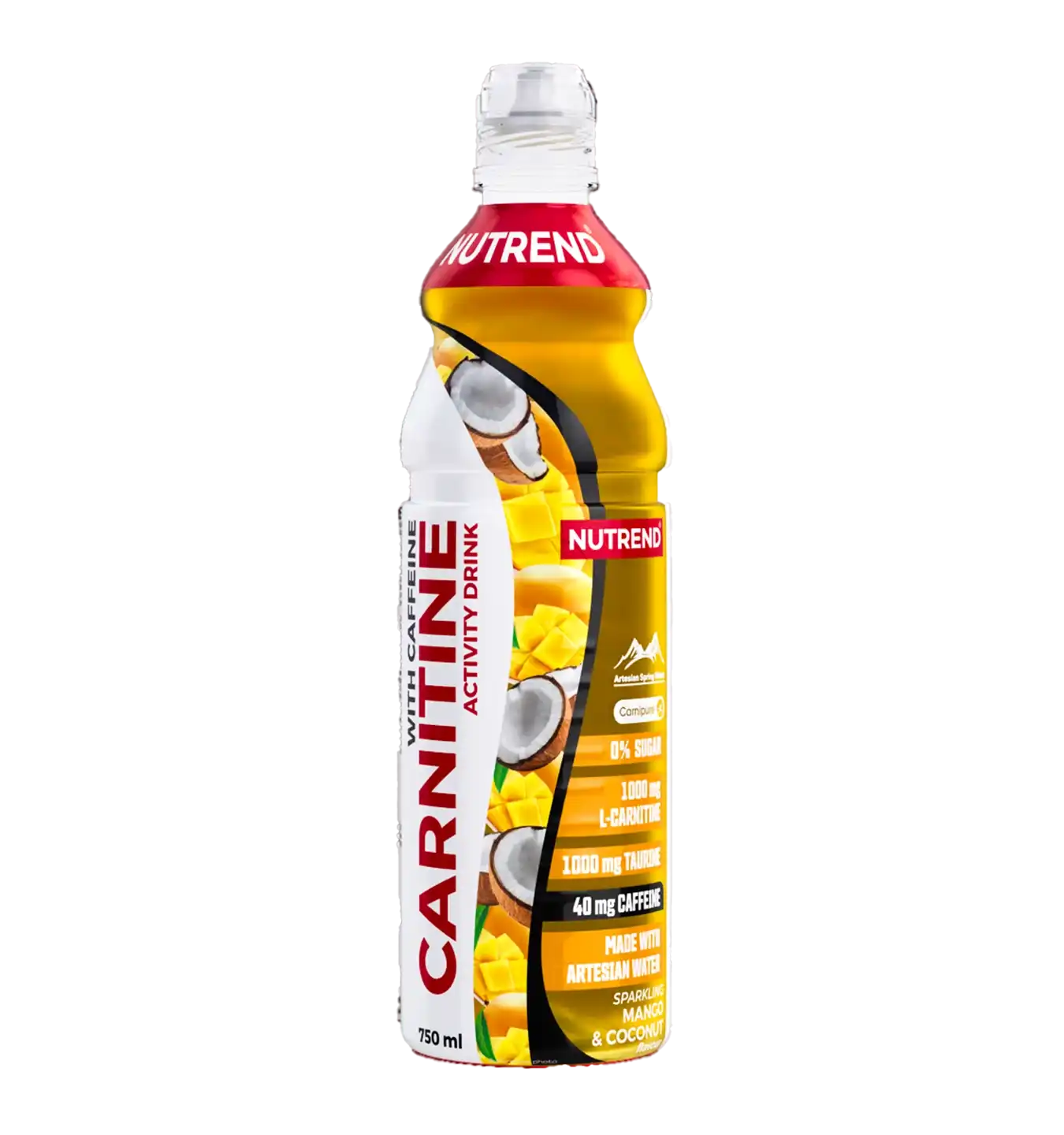 Carnitine Activity Drink with Caffeine - 8x 750 ml / Sparkling Mango & Coconut
