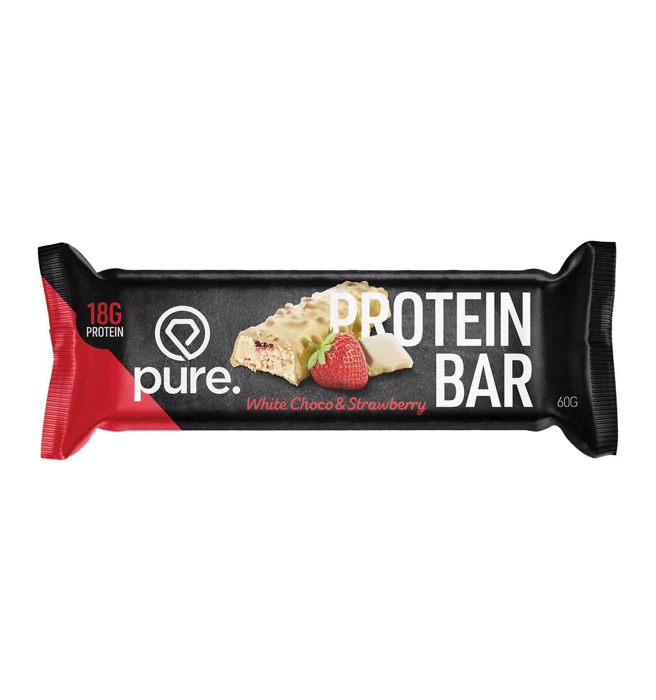Protein Bar Crunchy - 1 reep / White Choco & Strawberry