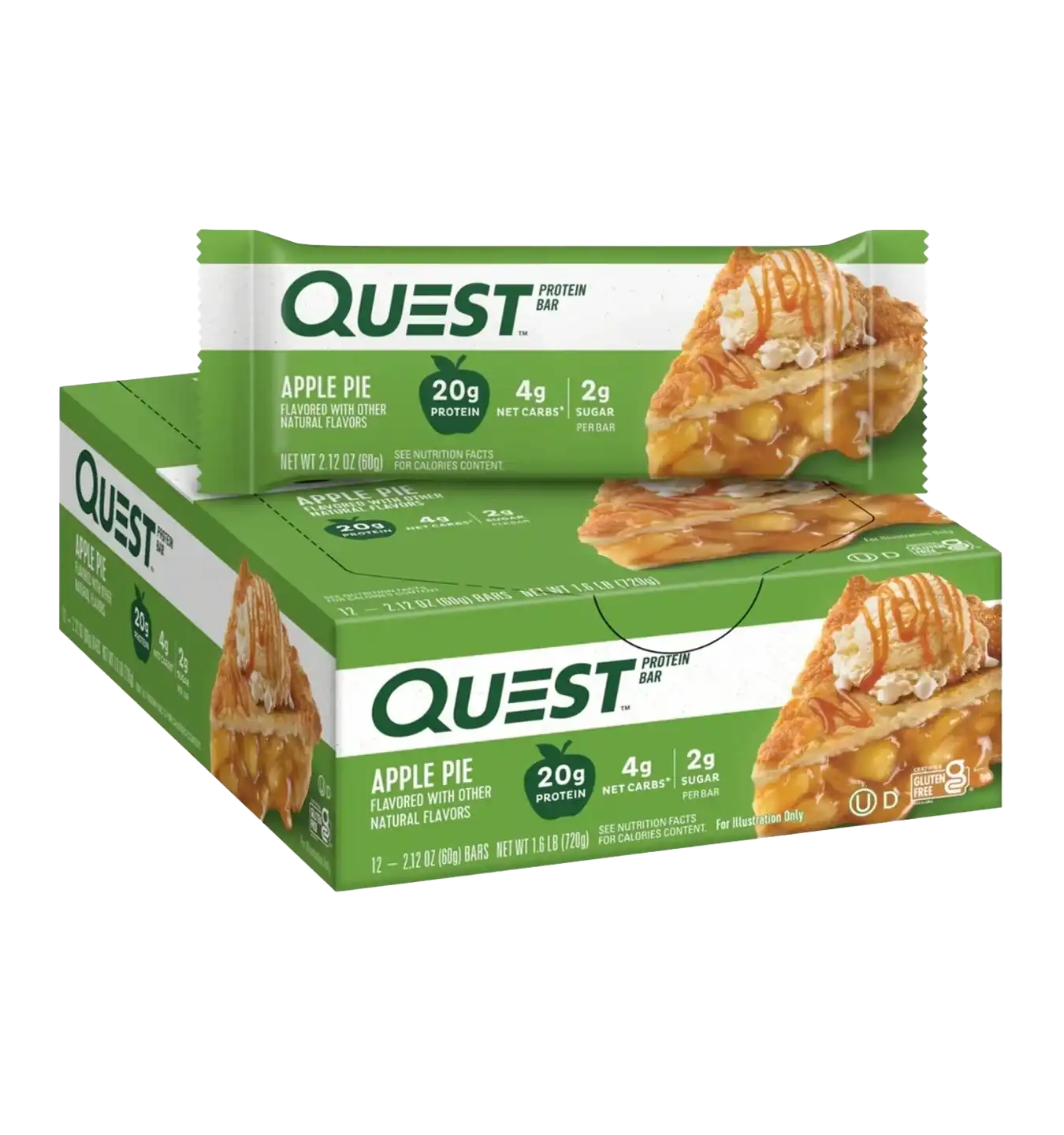 Quest Protein Bars - 12 repen / Apple Pie