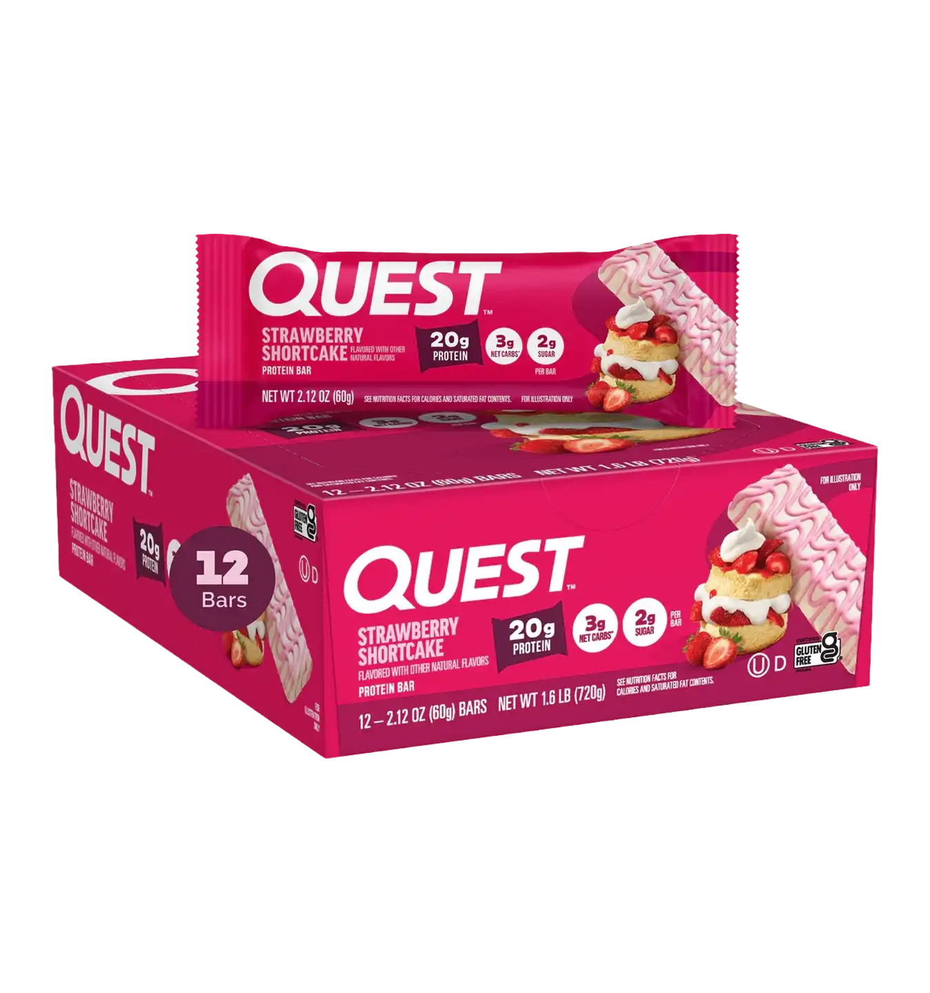 Quest Protein Bars - 12 repen / Strawberry Shortcake