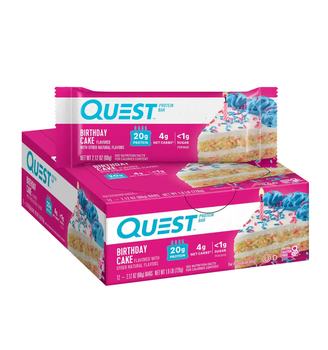 Quest Protein Bars - 12 repen / Birthday Cake