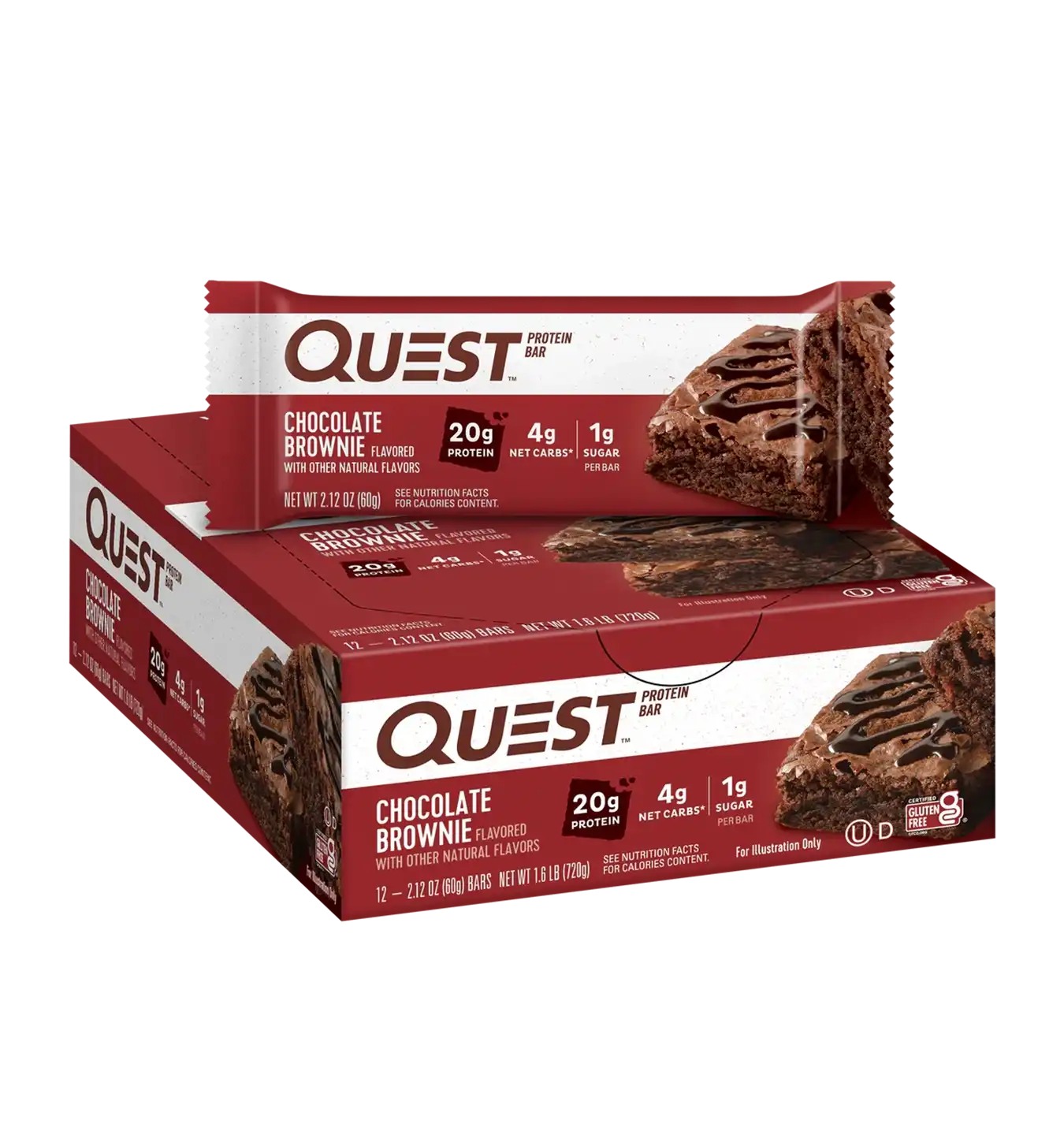 Quest Protein Bars - 12 repen / Chocolate Brownie