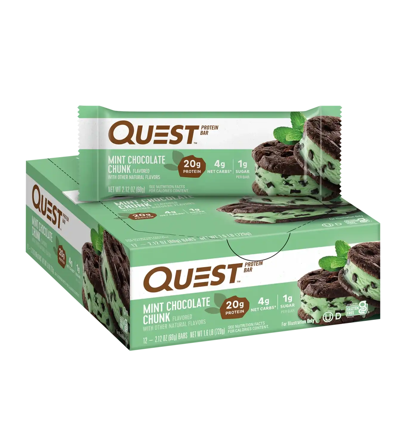 Quest Protein Bars - 12 repen / Chocolade/Mint
