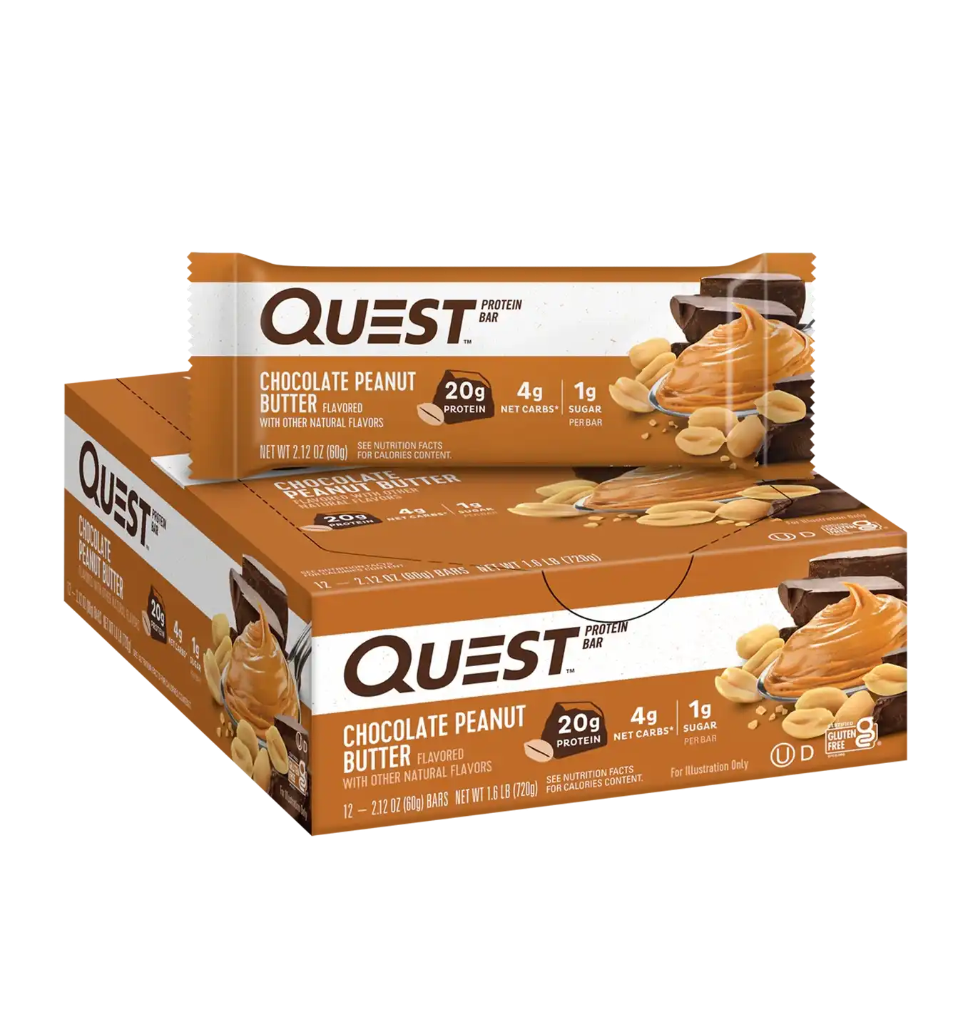 Quest Protein Bars - 12 repen / Chocolate Peanut Butter