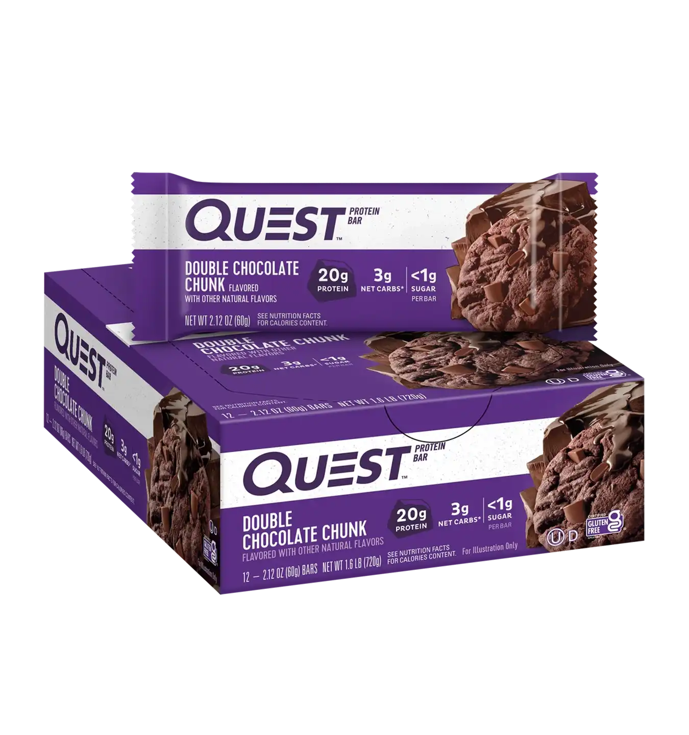 Quest Protein Bars - 12 repen / Double Chocolate Chunk