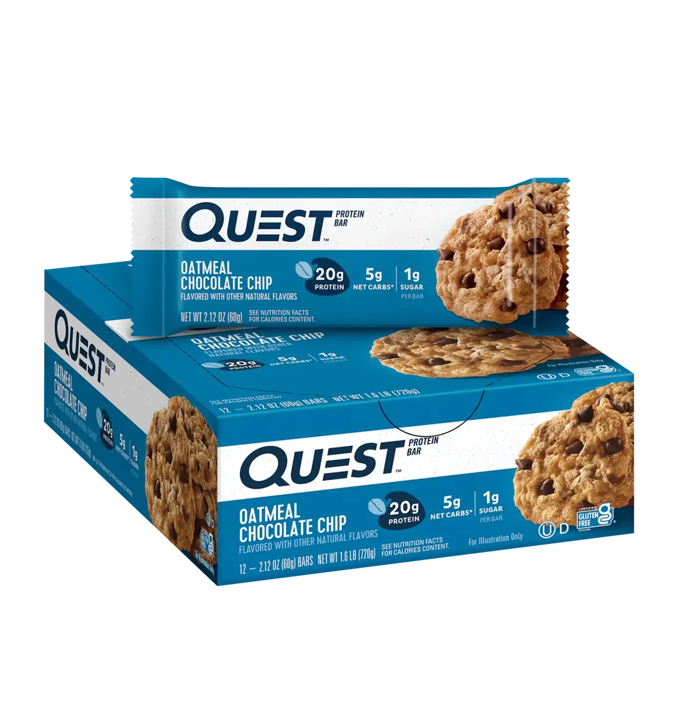 Quest Protein Bars - 12 repen / Oatmeal Choco Chip