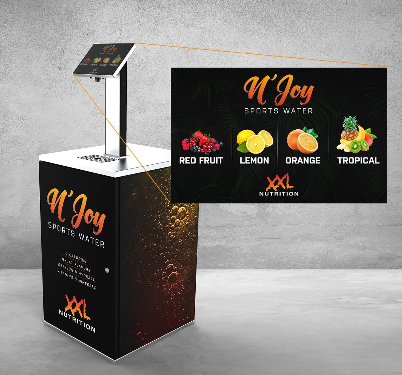 N'Joy Sports water syrup 1:80 - - Red Fruit - Sinaasappel / 5 L / Oranje