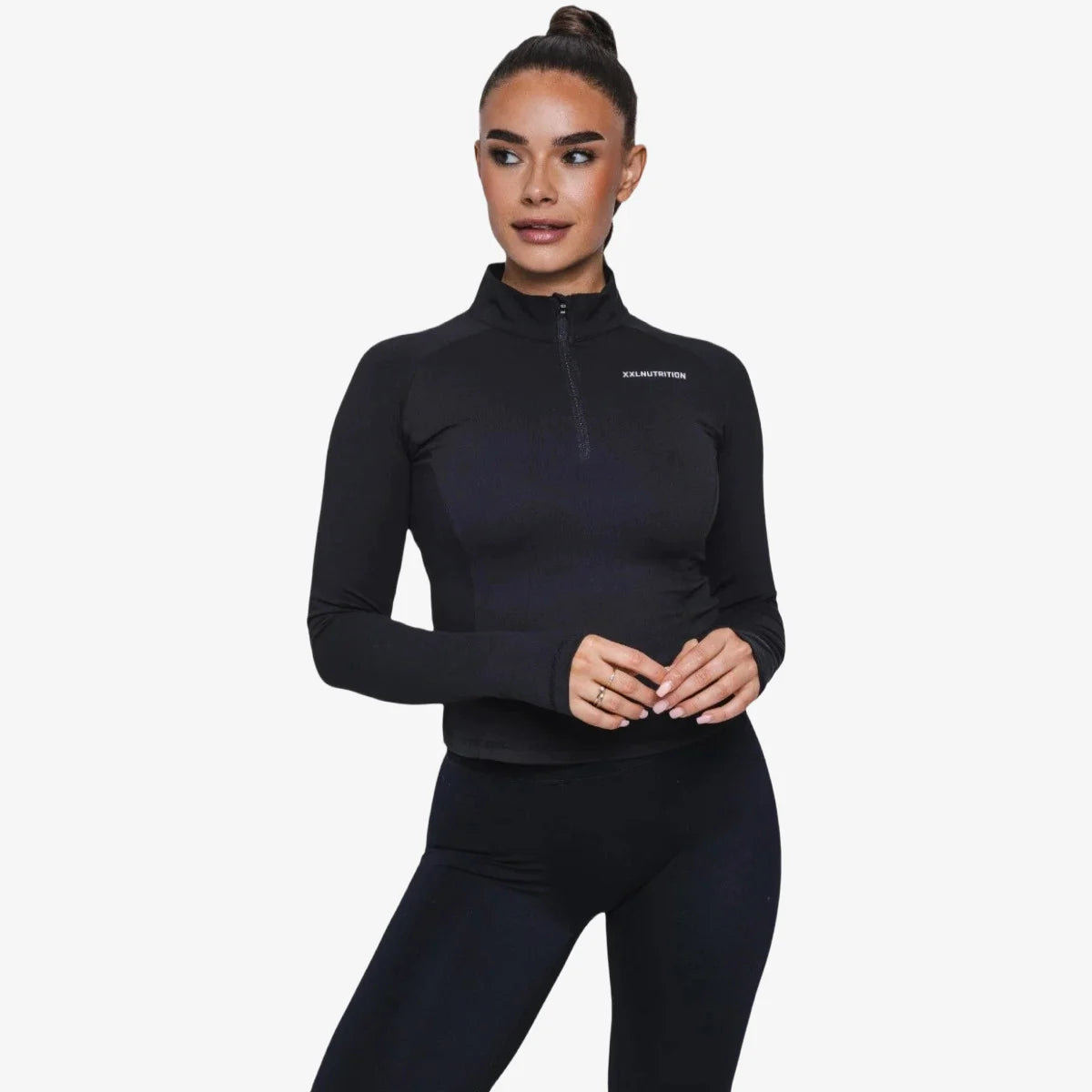 Training 1/4 Zip Top - Black - Zwart