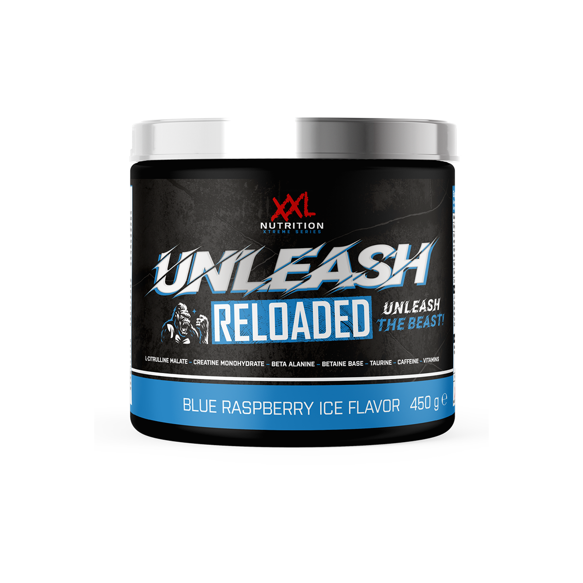 Unleash Reloaded Pre-Workout Framboos - Framboos / Blauw