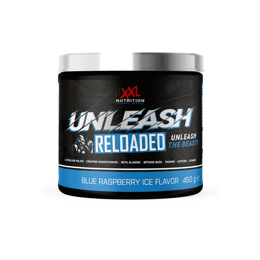 Unleash Reloaded Pre-Workout Framboos - Framboos / Blauw